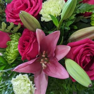 Le bouquet vert et rose