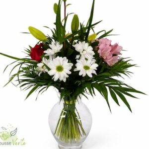 Le bouquet blanc et rose St-Valentin