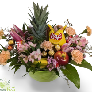 Panier gourmand et fleurs